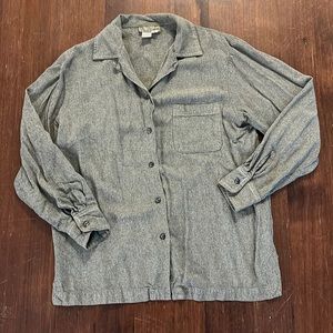 Vintage Heather Grey Button Down Shirt Size Small